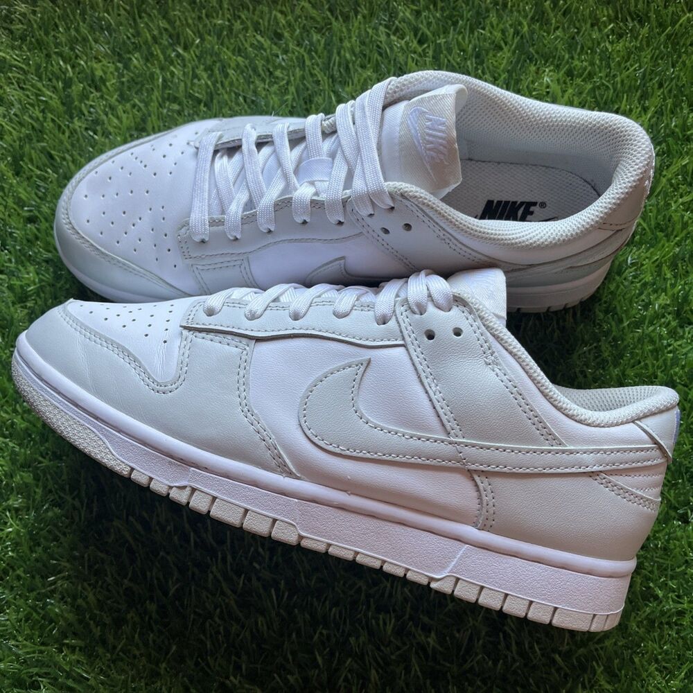 Nike Dunk Low Grey Fog White Leather Sneakers DD1503-103 Womens Size 8.5